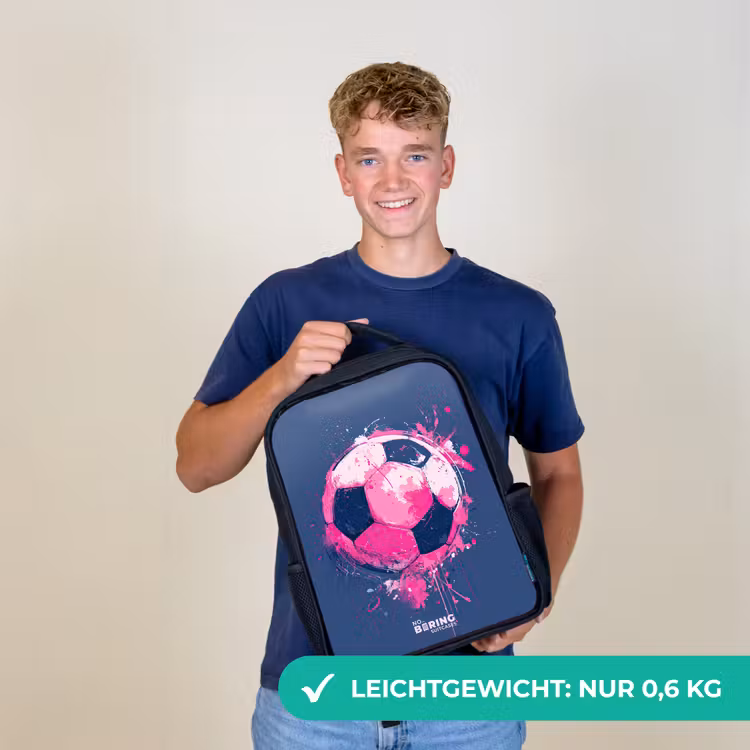 Voetbal - Verf - Roze - Blauw Rugzak - Zwart middel -sfeer7_DE