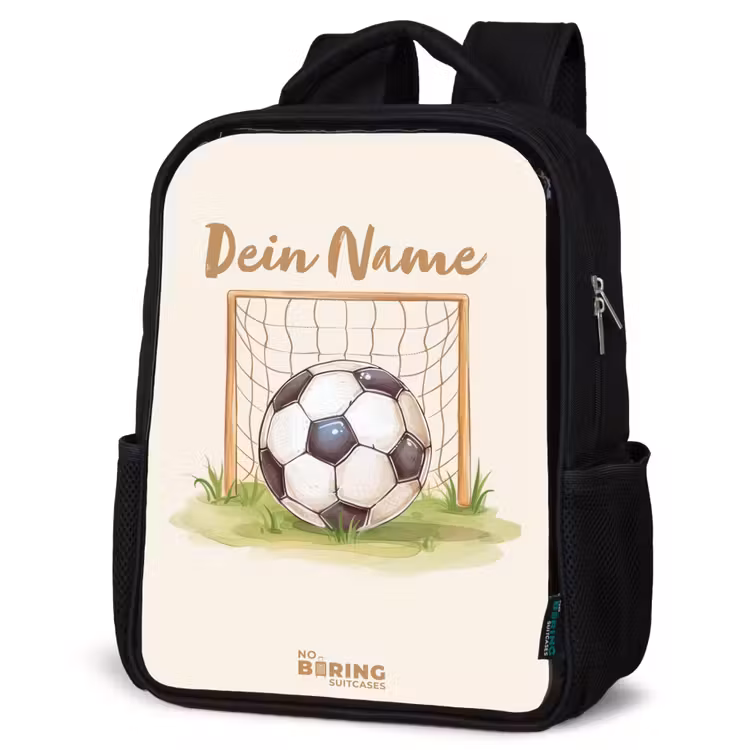 Voetbal in een goal Rugzak - Zwart middel -schuin