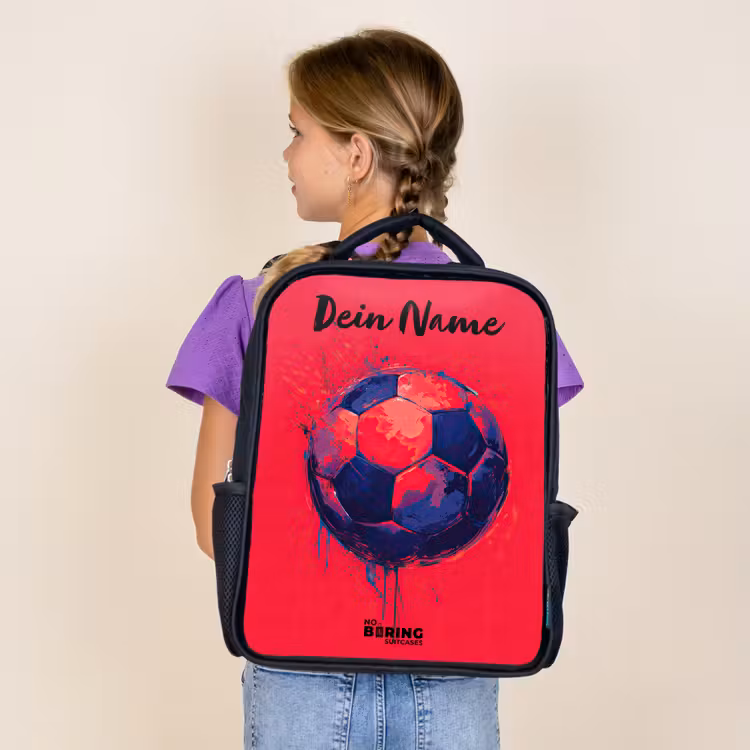 Voetbalvibes - Verf - Blauw - Rood Rugzak - Zwart middel -sfeer5