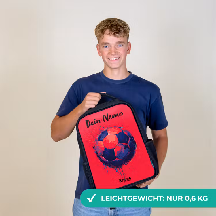 Voetbalvibes - Verf - Blauw - Rood Rugzak - Zwart middel -sfeer7_DE