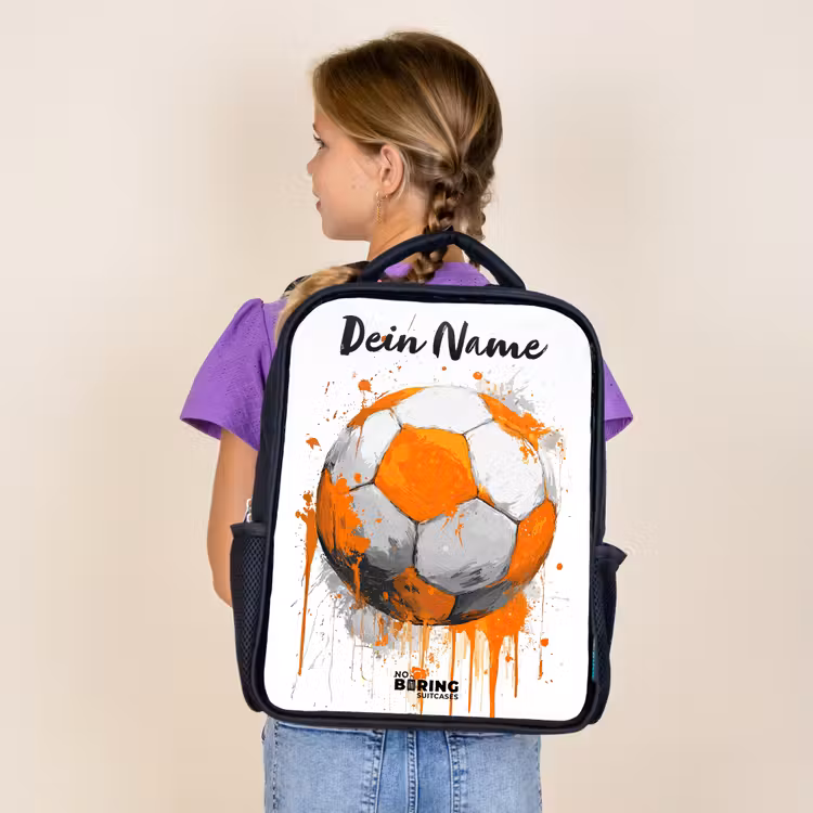 Voetbalvibes - Verf - Oranje Rugzak - Zwart middel -sfeer5