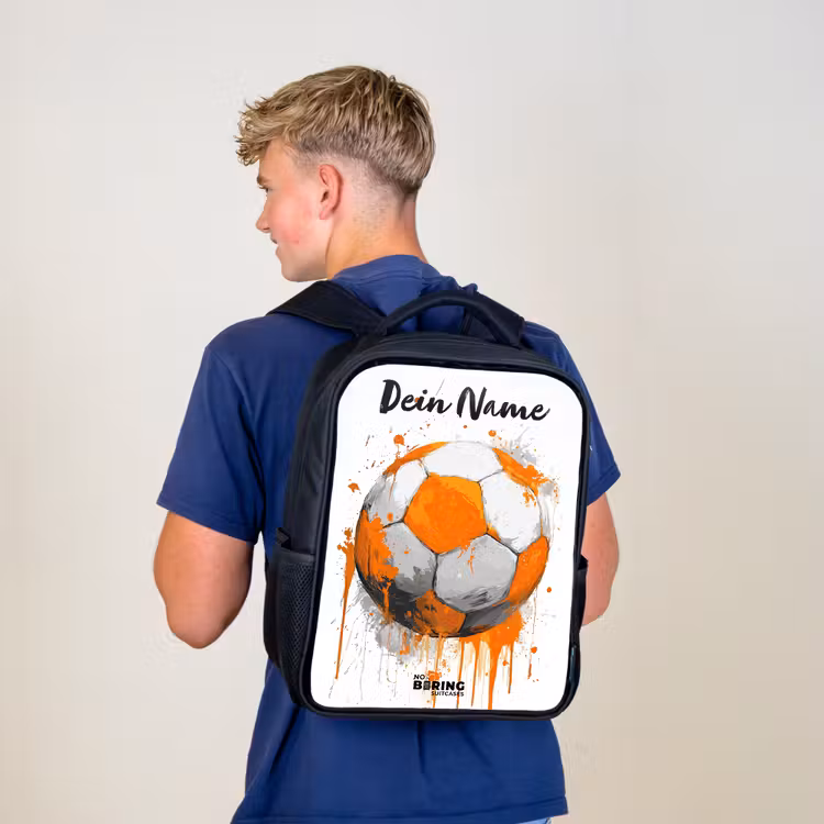 Voetbalvibes - Verf - Oranje Rugzak - Zwart middel -sfeer8