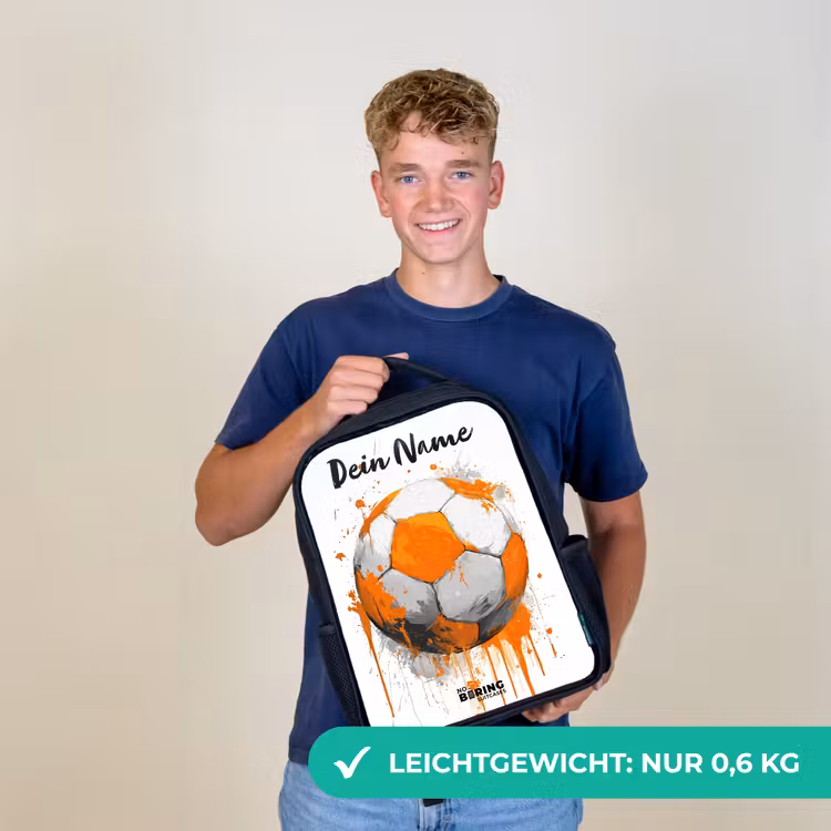 Voetbalvibes - Verf - Oranje Rugzak - Zwart middel -sfeer7_DE