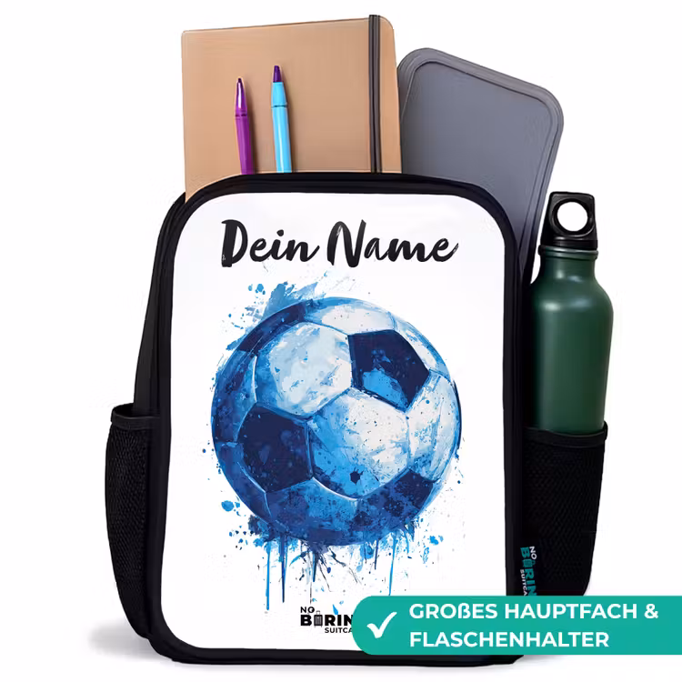 Voetbalvibes - Inktspatten - Blauw Rugzak - Zwart middel -inhoud_DE