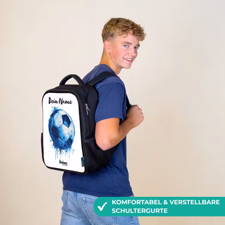 Voetbalvibes - Inktspatten - Blauw Rugzak - Zwart middel -sfeer9_DE