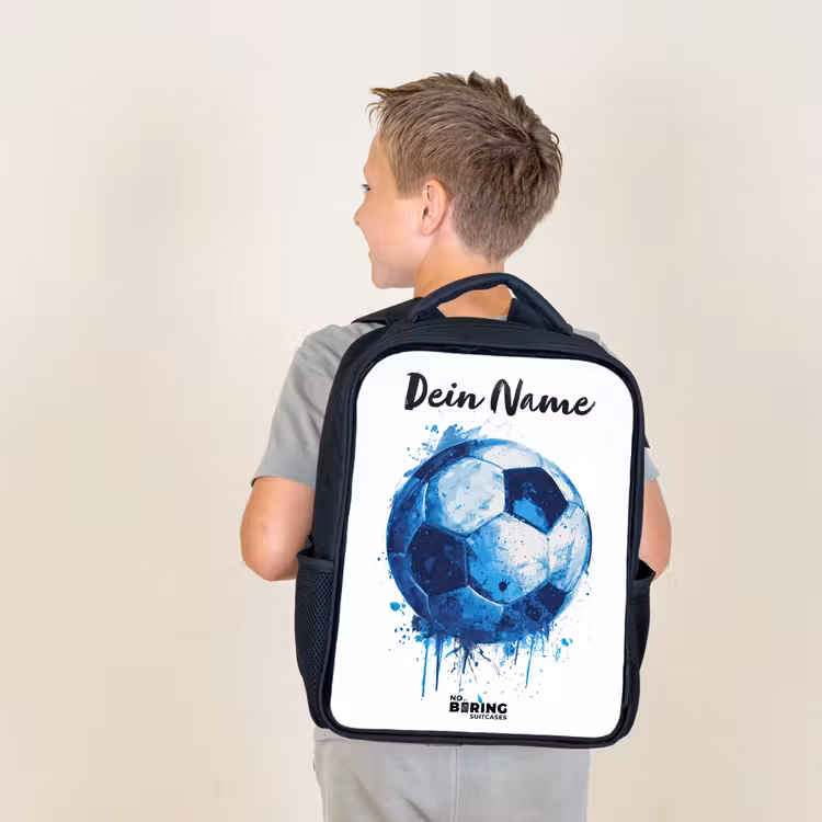 Voetbalvibes - Inktspatten - Blauw Rugzak - Zwart middel -sfeer2
