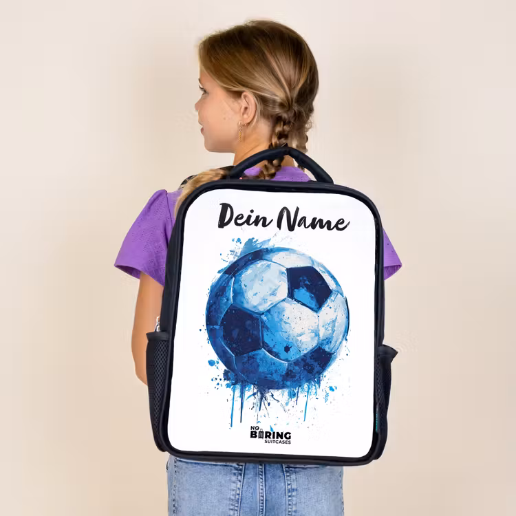 Voetbalvibes - Inktspatten - Blauw Rugzak - Zwart middel -sfeer5