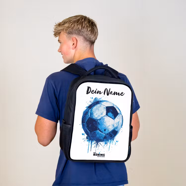 Voetbalvibes - Inktspatten - Blauw Rugzak - Zwart middel -sfeer8