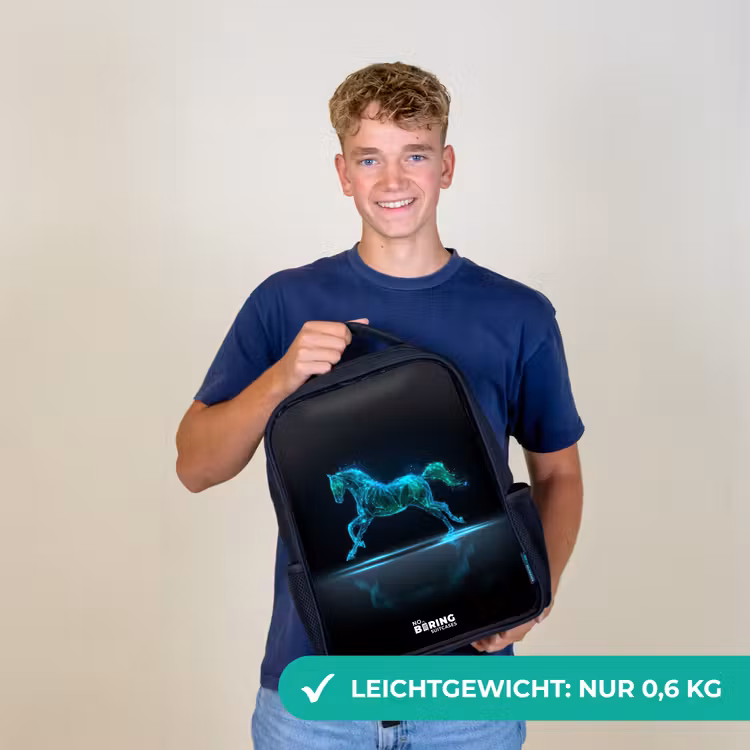 Futuristisch galopperend paard Rugzak - Zwart middel -sfeer7_DE