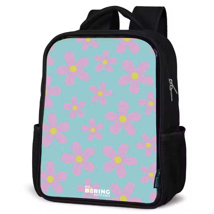 Madeliefjesmania mint Rugzak - Zwart middel -schuin