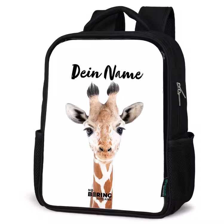 Gerrie Giraffe Rugzak - Zwart middel -schuin