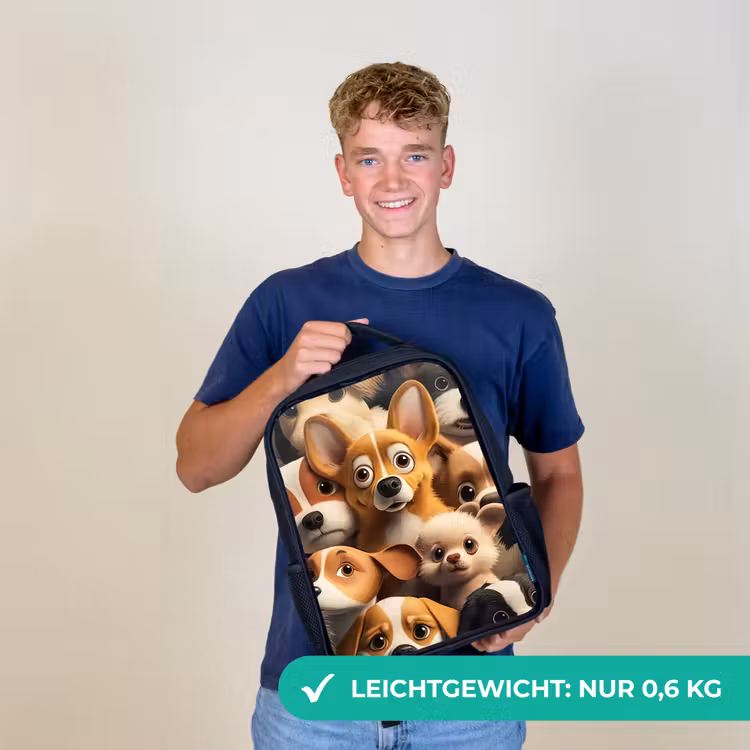Vrolijke Hondjes Rugzak - Zwart middel -sfeer7_DE