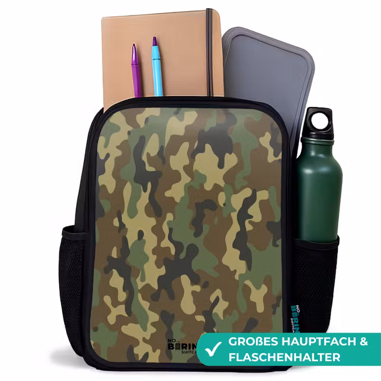 Groene camouflage met zandkleur Rugzak - Zwart middel -inhoud_DE