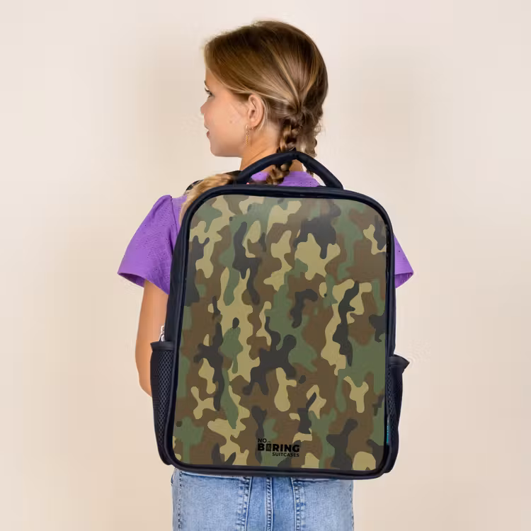 Groene camouflage met zandkleur Rugzak - Zwart middel -sfeer5
