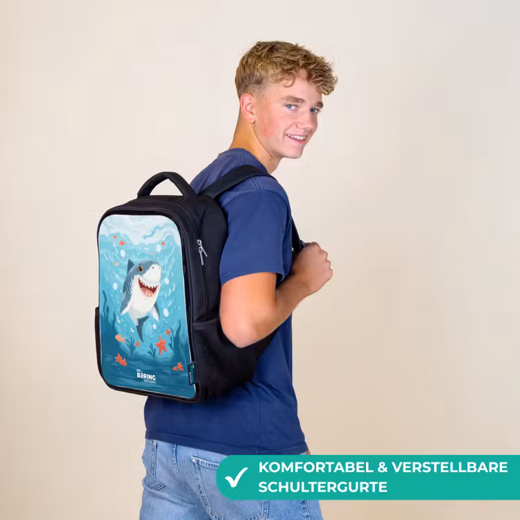 Haai - Water - Zee Rugzak - Zwart middel -sfeer9_DE