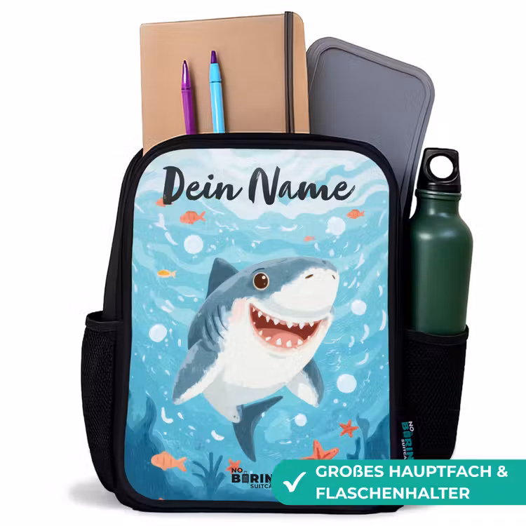 Haai - Water - Zee Rugzak - Zwart middel -inhoud_DE