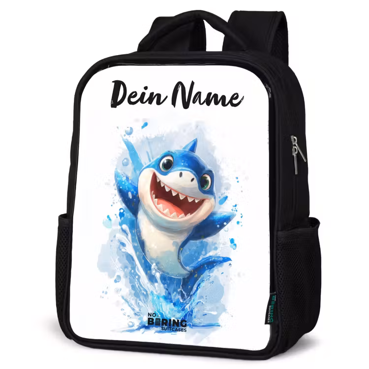 Haai - Tanden - Water Rugzak - Zwart middel -schuin