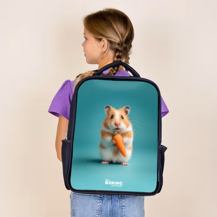 Hamster - Wortel - Dier Rugzak - Zwart middel -sfeer5