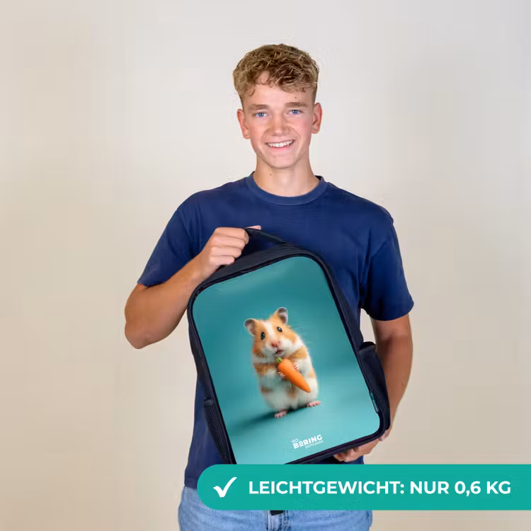 Hamster - Wortel - Dier Rugzak - Zwart middel -sfeer7_DE