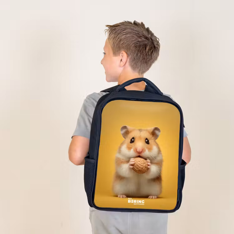 Hamster - Walnoot - Dier Rugzak - Zwart middel -sfeer2