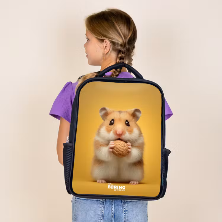 Hamster - Walnoot - Dier Rugzak - Zwart middel -sfeer5