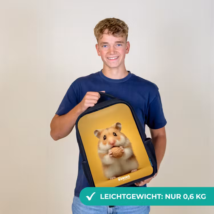 Hamster - Walnoot - Dier Rugzak - Zwart middel -sfeer7_DE