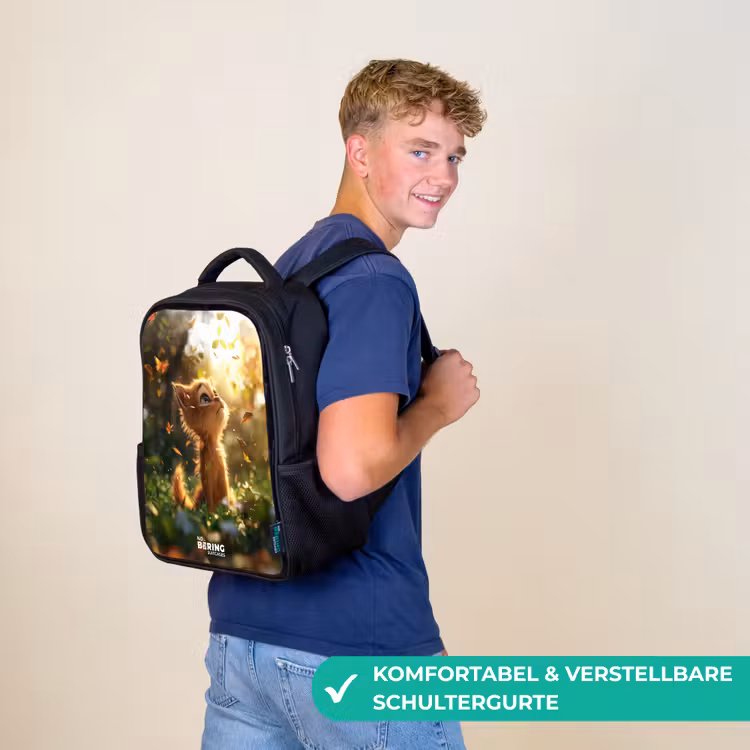 Hendrik herfstkatje Rugzak - Zwart middel -sfeer9_DE