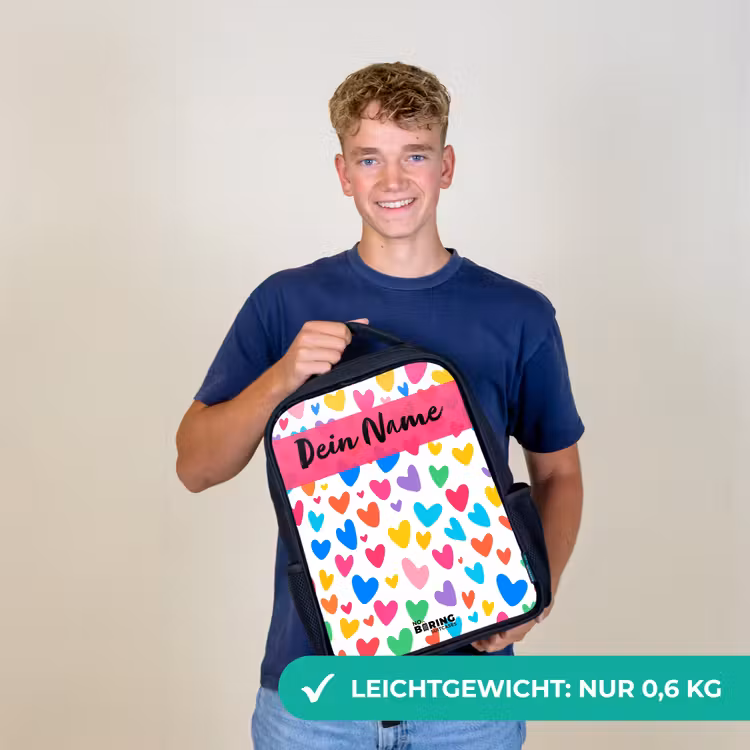 Hartjes - Kleurrijk - Patroon Rugzak - Zwart middel -sfeer7_DE