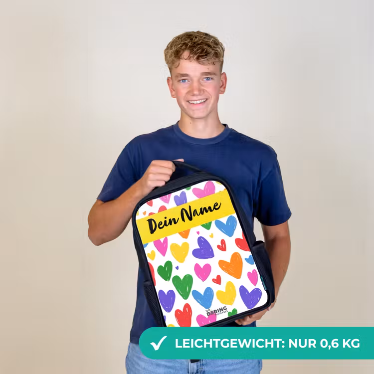 Hartjes - Patroon - Kleurrijk Rugzak - Zwart middel -sfeer7_DE