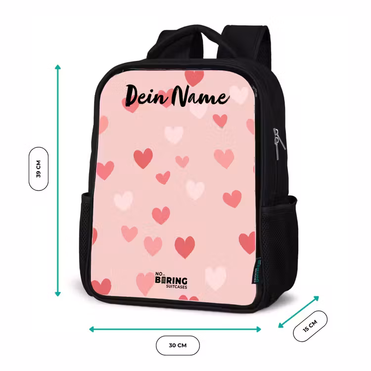 Hartjes - Patroon - Roze Rugzak - Zwart middel -productfoto_formaten