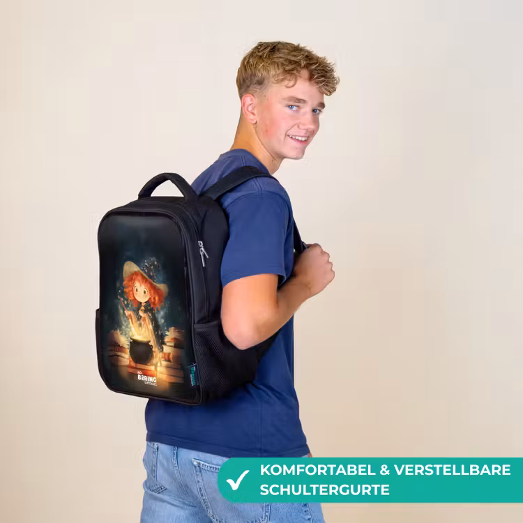 Heks met Sprankelende Toverdrank Rugzak - Zwart middel -sfeer9_DE