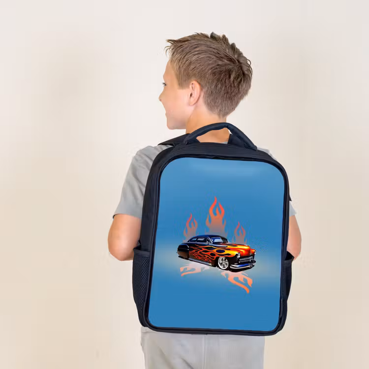 Hotrod flames Rugzak - Zwart middel -sfeer2