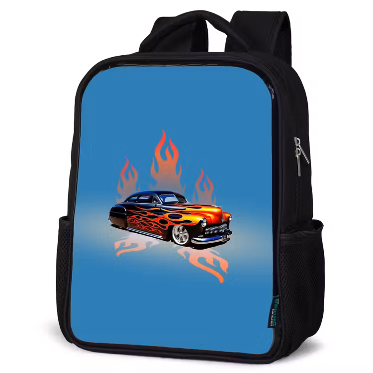 Hotrod flames Rugzak - Zwart middel -schuin