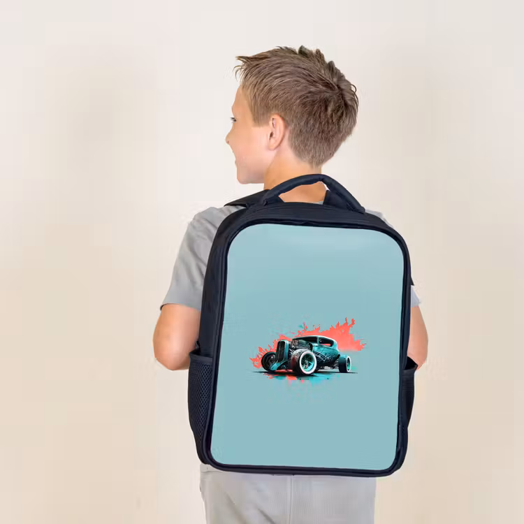 Hotrod turquoise Rugzak - Zwart middel -sfeer2