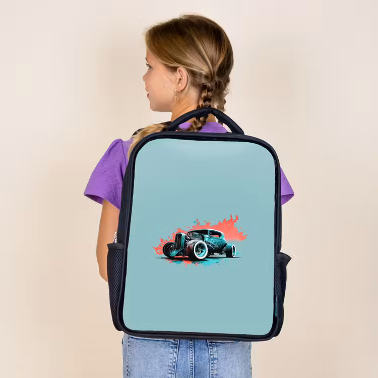 Hotrod turquoise Rugzak - Zwart middel -sfeer5