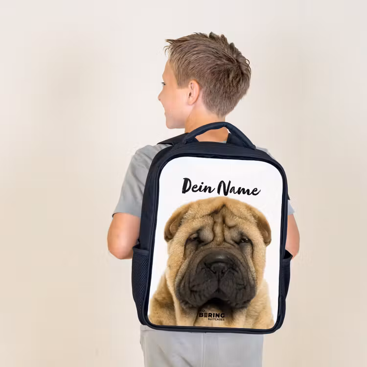 Hondje met Boos Hoofd Rugzak - Zwart middel -sfeer2