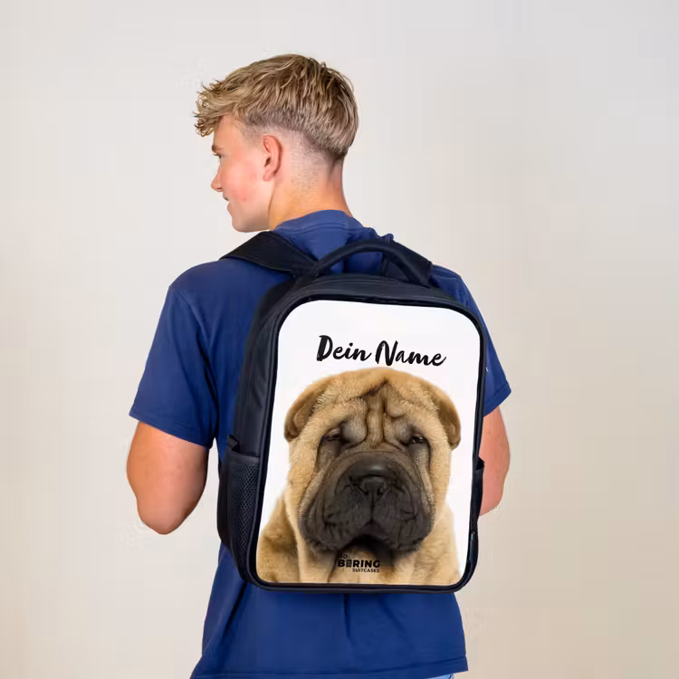 Hondje met Boos Hoofd Rugzak - Zwart middel -sfeer8