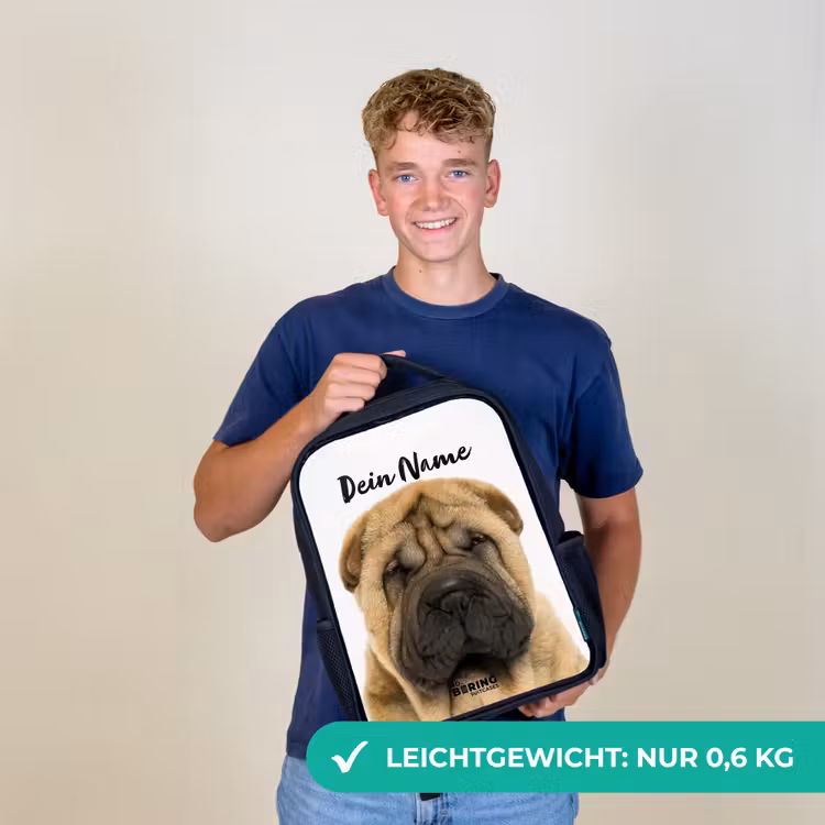 Hondje met Boos Hoofd Rugzak - Zwart middel -sfeer7_DE
