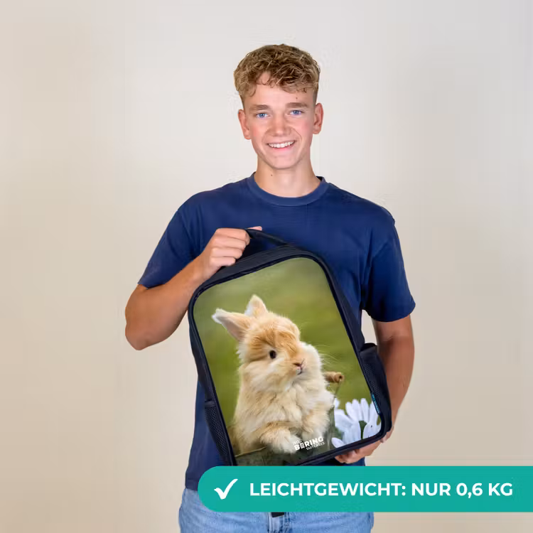 Konijn in bloempot Rugzak - Zwart middel -sfeer7_DE