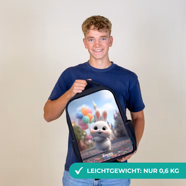 Konijn - Ballonnen Rugzak - Zwart middel -sfeer7_DE