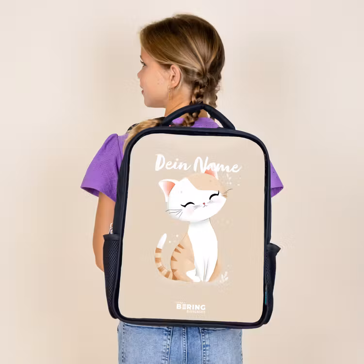 Kitten in de kleuren beige en wit Rugzak - Zwart middel -sfeer5