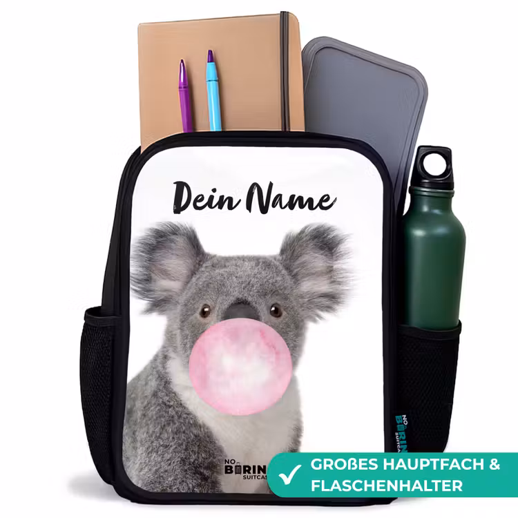 Kauwgom koala Rugzak - Zwart middel -inhoud_DE