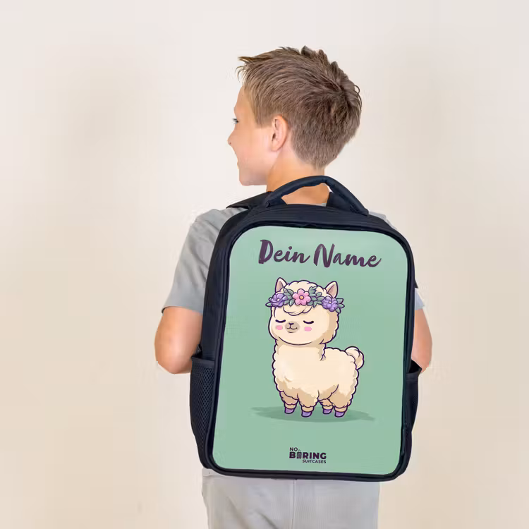 Kawai - Alpaca - Groen Rugzak - Zwart middel -sfeer2
