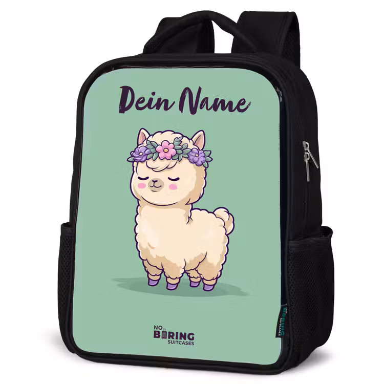 Kawai - Alpaca - Groen Rugzak - Zwart middel -schuin