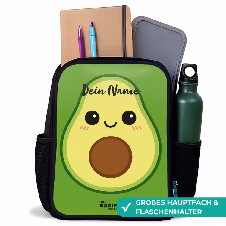 Kawai - Avocado - Groen Rugzak - Zwart middel -inhoud_DE