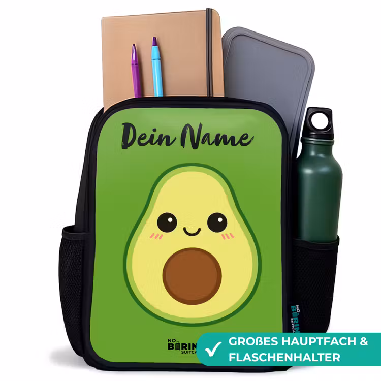 Kawai - Avocado - Groen Rugzak - Zwart middel -inhoud_DE