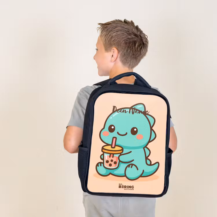 Kawai - Dino - Bubbletea Rugzak - Zwart middel -sfeer2