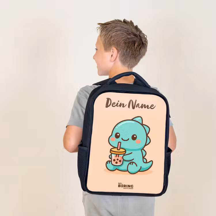 Kawai - Dino - Bubbletea Rugzak - Zwart middel -sfeer2