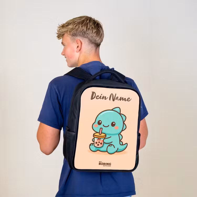 Kawai - Dino - Bubbletea Rugzak - Zwart middel -sfeer8