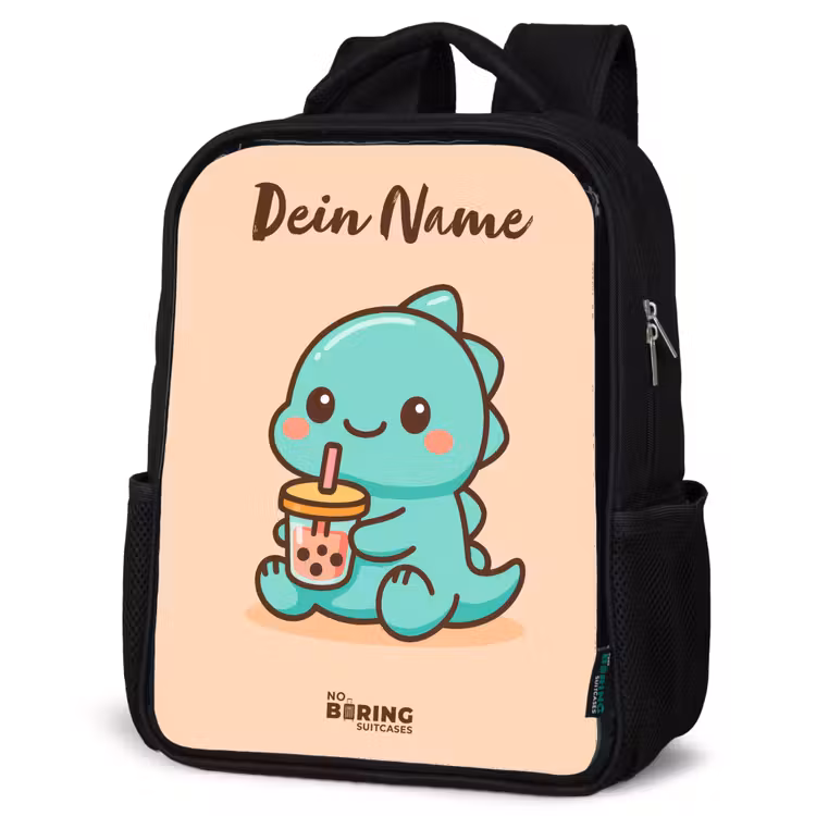 Kawai - Dino - Bubbletea Rugzak - Zwart middel -schuin
